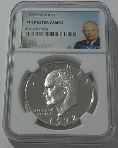 1972 S $1 NGC PF69 EgJI Vo[v[t AC[n[ h 40% Vo[ IKE LBL
