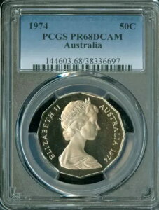 1974�N �I�[�X�g�����A 50�Z���g PCGS PF69 DCAM MAC FINESTULTRA HEAVY CAMEO & SPOTLESS�B