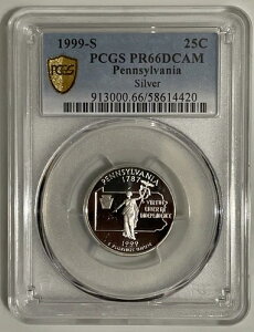 PCGS 1999-S 25�Z���g �y���V���o�j�A�B �V���o�[ �N�H�[�^�[ (PR66DCAM)