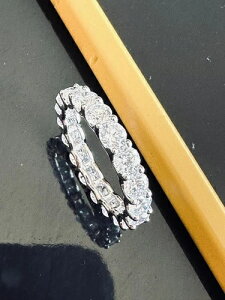 3.00�J���b�g ���{�O���E�� �G�^�j�e�B �o���h HPHT �_�C�������h F/G VS2-SI1 14K �z���C�g�S�[���h �T�C�Y6