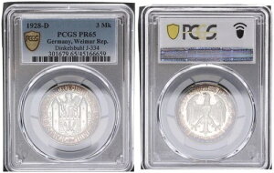 3 }N J.334 1000 N fBPXr[ 1928 D PCGS PR65
