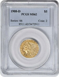 1908-D 5h CfBA MS62 PCGS