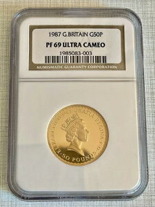 イギリス 1987年 ブリタニア 50ポンド金貨 プルーフ NGC PF69 UC SKU# 731
