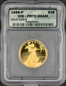 1988-P 25�h�� �A�����J�� �S�[���h �C�[�O�� 1/2�I���X - ICG PR70DCAM - ?COINGIANTS?