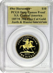 1857/0 $10 49er z[X} .906  S.S. ZgAJ PCGS RC