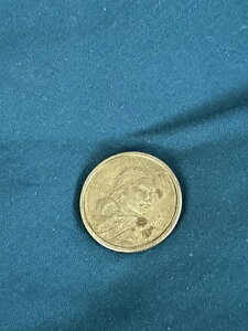 希少 縁書きなし 2000 P サカガウィア 1ドル硬貨 米国リバティ ゴールドカラー