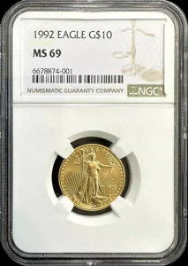 1992年 アメリカンイーグル 1/4オンス 10ドル金貨 NGC MS 69