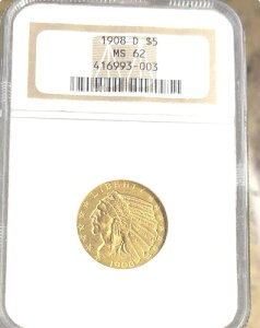 1908-D č 5 h݃CfBA NGC MS62 fBe[ƌ !