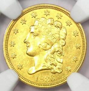 1836�N �N���V�b�N�S�[���h�N�H�[�^�[�C�[�O�� 2.50�h���R�C�� - NGC �����ʏڍ� (UNC MS)