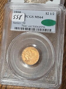 1910N 2.5h CfBAwbhNH[^[C[O PCGS MS64 CAC