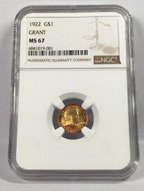 1922年 グラント記念金貨 魅力的なオレンジ色 NGC MS67 7XXAB25