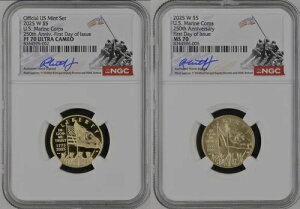 2025-W UNC & v[t $5 ĊC 250 NLO NGC MS70 & PF70  2 