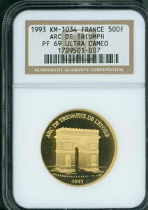 1993 ARC DE TRIUMPH �g���I���t 500-F �t�����N�X 70-ECUS �S�[���h NGC PF69 PR69 �t�����X ���A