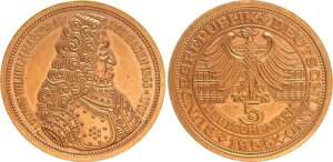 Frg Rare 5 DM Probepr?gung 1955 Markgraf By Bathe XF IN �^�J 122723