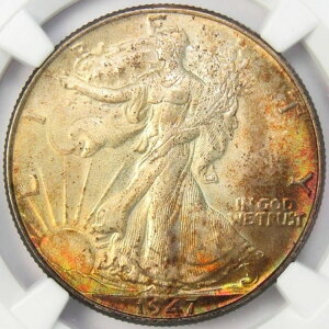 1947-P �E�H�[�L���O�E���o�e�B�E�n�[�t�_���[ 50�Z���g (1947�N) NGC MS67+ �v���X�O���[�h - 9,500�h������