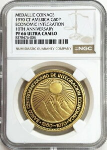 1970�N �S�[���h�v���[�t �����A�����J 50�y�\ �o�ϓ����R�C�� NGC PF 66 UC