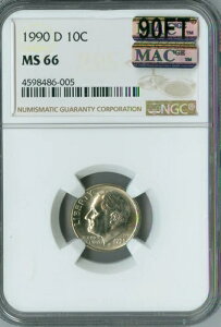 1990 D ���[�Y�x���g �_�C�� NGC MS66 MAC 90FT PQ ���Ɋ� �X�|�b�g�Ȃ� $2,500.00 IN FT .