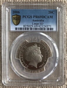 2006�N �I�[�X�g�����A 20�Z���g �v���[�t�R�C�� ���[�W SD ���A **PCGS PR69DCAM**