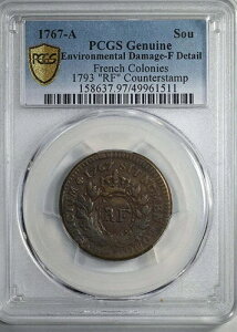 1767-A tXAnAn Sou PCGS  F ڍ 1793 "RF" JE^[X^v