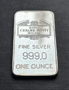 ���A ���B���e�[�W Banca Cesare Ponti Milan Italy 999 1oz �V���o�[�o�[ By Mario Villa
