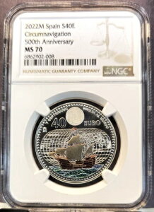 2022�N �X�y�C�� �V���o�[ 40���[�� ���E����L�O NGC MS 70 ��