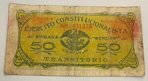 LVR 50 CENTAVOS EJERCITO CONSTITUCIONALISTA TRANSITORIO BRIGADA SERDAN A