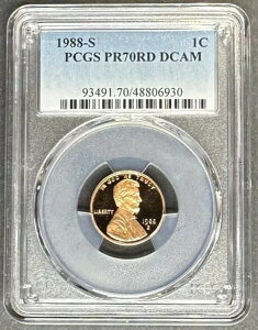 1988-S プルーフ リンカーン記念セント PCGS PR-70 DCAM、3 点購入で 5 ドル割引!!!