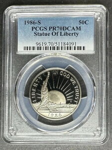 1986-S �v���[�t ���R�̏��_�� 50�Z���g PCGS PR-70 DCAM 3�_�w����5�h������