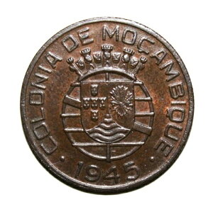 S8 - ポルトガル - モザンビーク 1エスクード 1945年 未流通コイン *** 希少コイン