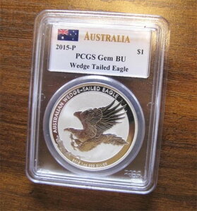 2015年 P オーストラリア ウェッジテールイーグル シルバー $1、Mercanti PCGS Gem BU x