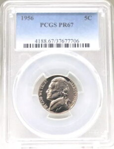 PR67 1956NWFt@[\jbP PCGSO[h US 5C v[t P-MINT EXACT RC1