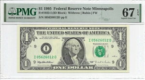 1995�N $1 �~�l�A�|���X FRN�BPMG �ɏ� GEM ������ 67 EPQ�BI/D�u���b�N�BFW�v�����g