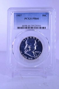 1957�N PR66 PCGS�O���[�h �V���o�[ �t�����N���� �n�[�t�_���[ �v���[�t �� �����ʃR�C��