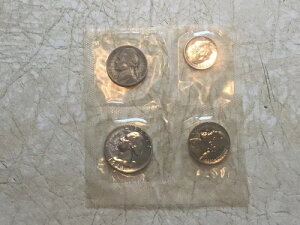 1958年 アメリカ造幣局 プルーフセット セロファン 3枚 シルバー 25枚 10枚 5枚 WW2 セント 19グラム 4枚 コイン ロット