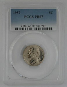 PR67 1957NWFt@[\jbP PCGSO[h US 5C v[t P-MINT EXACT RC1