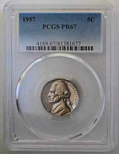 PR67 1957NWFt@[\jbP PCGSO[h US 5C v[t P-MINT EXACT RC1