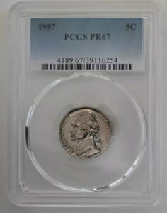 PR67 1957NWFt@[\jbP PCGSO[h US 5C v[t P-MINT EXACT RC1