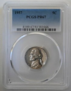 PR67 1957NWFt@[\jbP PCGSO[h US 5C v[t P-MINT EXACT RC1