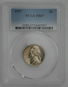 PR67 1957NWFt@[\jbP PCGSO[h US 5C v[t P-MINT EXACT RC1
