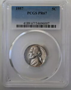 PR67 1957NWFt@[\jbP PCGSO[h US 5C v[t P-MINT EXACT RC1