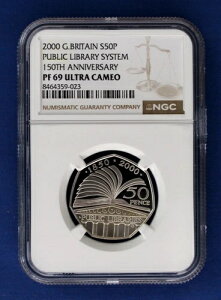 2000�N �V���o�[�v���[�t 50�y���X�R�C���u�����}���فvNGC�O���[�h PF69 �P�[�X��COA�t��