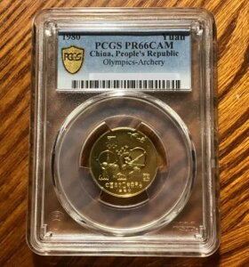 PCGS PR66 ���� 1980�N�I�����s�b�N�A�[�`�F���[ 1���v���[�t�R�C��