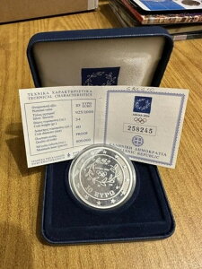 ギリシャコイン 10ユーロ 2004年オリンピック 34グラム シルバー 925 プルーフ PE-