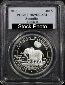 2011�N �\�}���A 100�V�����O �A�t���J�쐶���� �� PCGS PR-69 DCAM