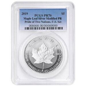 2019 �N ���f�B�t�@�C�h �v���[�t 5 �h�� �V���o�[ �J�i�f�B�A�� ���[�v�� ���[�t PCGS PR70 �v���C�h �I�u �c�[ �i�V���i��