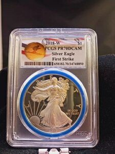2018 W PCGS PR70DCAM �V���o�[�C�[�O�� �I�����s�b�N �X�m�[�{�[�h �t�@�[�X�g�X�g���C�N �u���[�����O