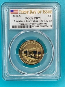 2022-S AJCmx[V TN Rev PR elV[o[ Auth FDOI PCGS Cert PR70
