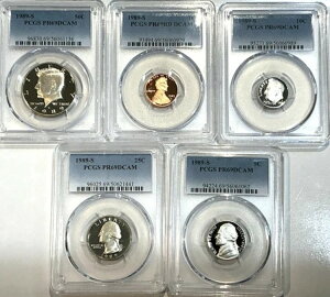 1989-S �v���[�t�Z�b�g 5���Z�b�g �R�C�� �V�i�Ӓ�ς� PCGS PR69 DCAM �M�t�g�ɍœK
