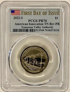 2022-S AJCmx[V TN Rev PR elV[o[ Auth FDOI PCGS Cert PR70