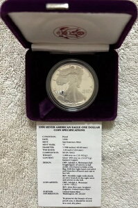 1990�N �v���[�t �V���o�[ �A�����J �C�[�O�� �R�C�� �{�b�N�X & COA